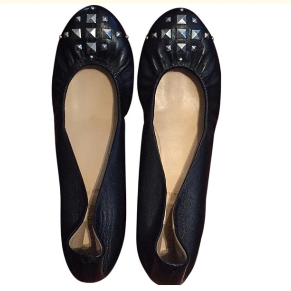 J Crew Black Pyramid Studded Cece flats, I…